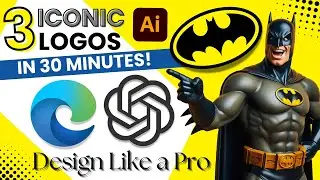 Create 3 Iconic Logos in 30 Minutes | Batman, ChatGPT, Microsoft Edge | Adobe Illustrator