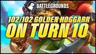 102/102 Golden Hogger on Turn 10 | Dogdog Hearthstone Battlegrounds
