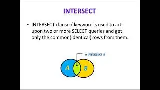 33. SQL INTERSECT , INTERSECT VS INNER JOIN