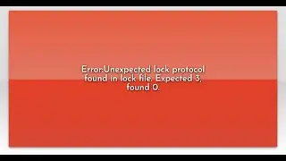 Error:Unexpected lock protocol found in lock file. Expected 3, found 0.