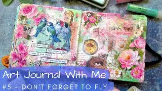 Art Journal With Me #5 | Art Journaling for Beginners | Mixed Media Collage Art