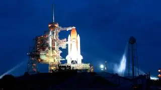 STS-135 Space Shuttle Atlantis On The Pad The Night Before Final Launch