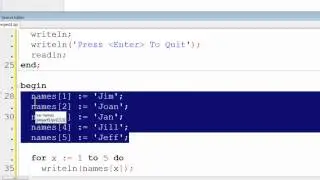 Free Pascal Program Tutorial 18 - Arrays - Lazarus
