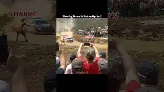 WRC Rally Driver Goes Full Speed Past Marshals in the Turn!