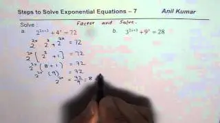 Factor and Solve Exponential Equations