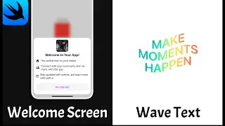 Welcome Screen with DragGesture + Wave Text animation