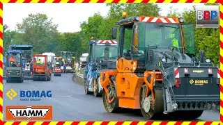 Bomag & Hamm Walzen im Einsatz - Sanierung Südumgehung Winnenden, 2024.