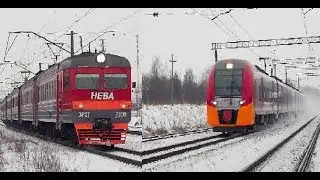 Движение поездов по станции Александровская, Пушкин, Санкт-Петербург.
