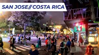 SAN JOSE, Costa Rica 🏛️ Night Time Tour Through Downtown #tourism #walkingtour #travel
