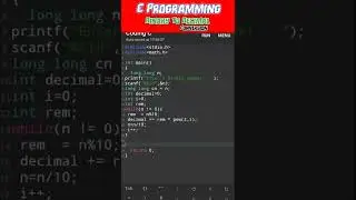 Binary To Decimal In C #shorts #basiccode #cprogramming