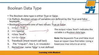Python Boolean Data Type and Boolean operators | and, or and not operator in Python