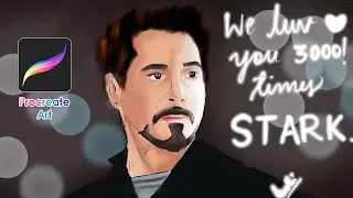 Robert Downey Jr Digital Art | Iron Man Tony Stark | ipad Procreate Art