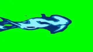 Animated Blue Flame Shot Green Screen