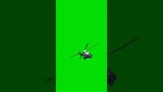 Helicopter flying green screen footage