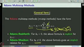 Week 12 : Lecture 59 : Numerical ODEs: Multistep Methods