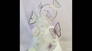 Topo de Bolo de Borboletas Lilás Festa de Aniversário e Mesversário