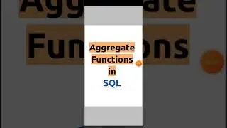 Aggregate Functions in SQL #sql #shorts