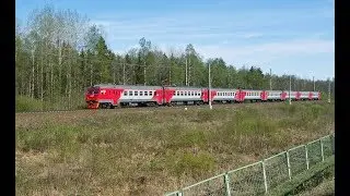 Электропоезд ЭТ2М-102, участок Тосно-2 - Саблино, Ленобласть.