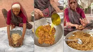 90 Year Old Grandma Making DESI STYLE LADOO - Kathiyawadi Ladoo