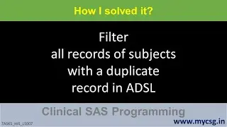 Clinical SAS: Filter all records of subjects with a duplicate record in ADSL