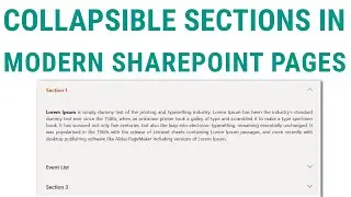 How to create Collapsible Sections in Modern SharePoint Pages | Collapsible Sections & Tabs