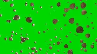 Flying Asteroids On A Green Screen Background Hd