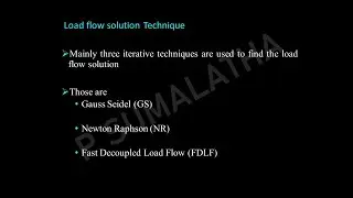 Introduction to  load flow studies, Operating constraints and  load flow solution techniques