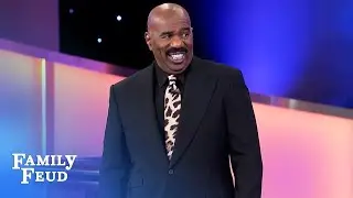 Steve Harvey flips out at answer #7!