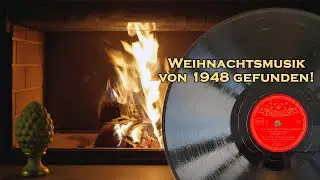 Weihnachtsmusik von 1948 auf Schellackplatte mit 4K-Kaminfeuer