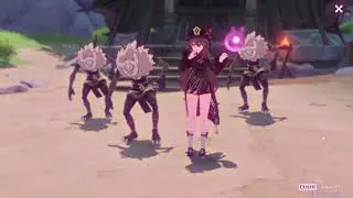 Hu Tao dancing with hilichurls 🦋