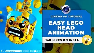 🤯 OVER 14K LIKES 🤯 ✨😲 EASY SHOCKING LEGO HEAD ANIMATION LIKE JAIMESANCHEZART 😲✨ CINEMA 4D TUTORIAL