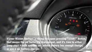 Nissan Qashqai 2017 not starting, lights flashing, key battery fine, dead car battery, Morse code