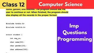 🔴 Class 12 Computer Very Important Questions