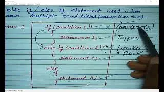 if else if ladder statement in c | else if statement syntax and example program in c 