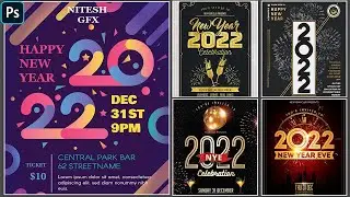 2022 New Year Flyer PSD Free Download || Nitesh GFX ||