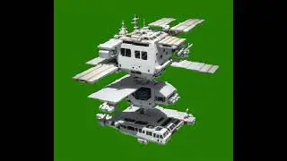 Futuristic Space Station in 4K on green screen
