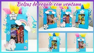 Detalle económico para el día del niño * Como hacer una bolsa de regalo con ventana