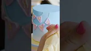 Making my own baby shower cake! 🩷🩵Full tutorial on my channel 🫶🏼 #babyshower #cake #cakes