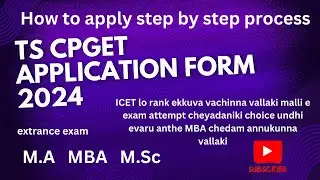 TS CPGET Application Form 2024 ||How to Apply TS CPGET 2024
