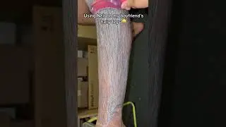 Girl uses Nair on her boyfriend's hairy legs! 