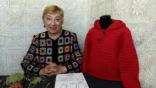 Свитер с капюшоном. Вязание крючком для детей от О.С. Литвиной.