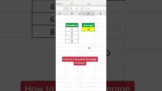 How to Calculate Average in Excel! 