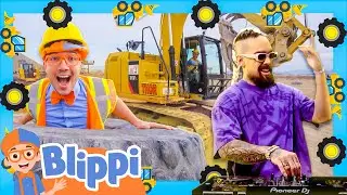 Blippi's Excavator TECHNO REMIX DANCE PARTY! NEW Music Video with 