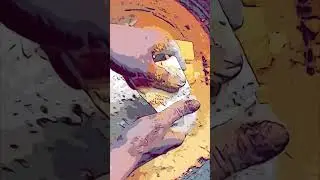 Comic/Cartoon Chalk Crush of Yellow Chalk Powder on Fresh Chalk