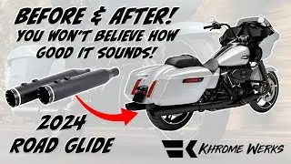 It finally sounds like a Harley! Installing Khrome Werks Slip-On Mufflers on a 2024 Road Glide!