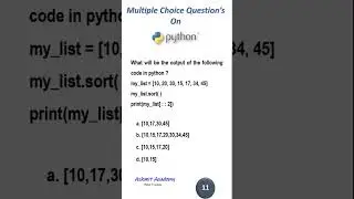 Multiple Choice Questions on Python ( python for beginners Short - 06)