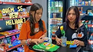 DESAFIO COMPRANDO TUDO COM AS LETRAS DO NOSSO NOME | QUEM SE DEU MELHOR?