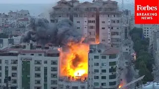 Residential Building In Gaza Strip Collapses After Israeli Strike In Response To Hamas Attack