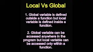 Difference between local variable and global variable 