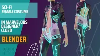 Marvelous Designer to Blender Workflow Tutorial for Complete Beginners. Sci-fi Costume